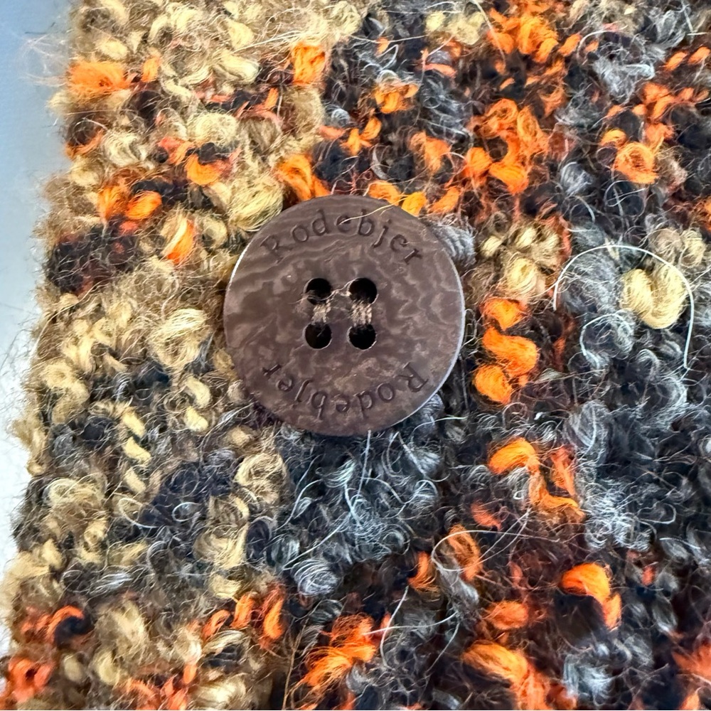 RODEBJER BROWN ORANGE GRAY PLAID COLLARED BUTTON UP BOEL BOUCLE TWEED JACKET - Picture 11 of 17
